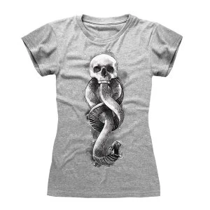 Harry Potter - Dark Arts Snake Womens Medium T-Shirt - Grey