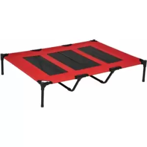 Pawhut - Elevated Dog Bed Cooling Raised Pet Cot for Indoor Outdoor Use, xx Large - Red