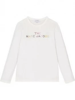 The Marc Jacobs Girls Long Sleeve Multi Logo T-Shirt - White