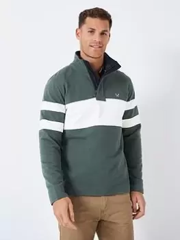 Crew Clothing Padstow Pique Sweatshirt, Green, Size XL, Men