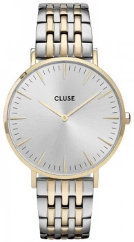 CLUSE La Boheme Two-Tone Steel Bracelet Sunray Silver Watch