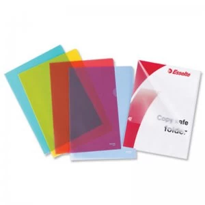 Esselte A4 Copy-safe Folder Plastic Cut Flush Blue (Pack 100)