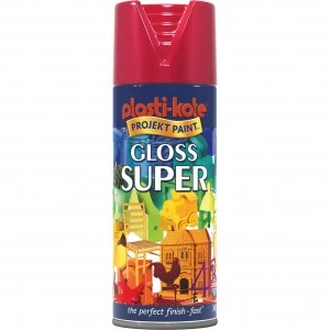 Plastikote Super Gloss Aerosol Spray Paint Red 400ml