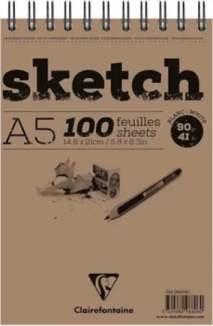 Sketch Wirebnd Pad A5 100sh White (Pack 5) 96606C