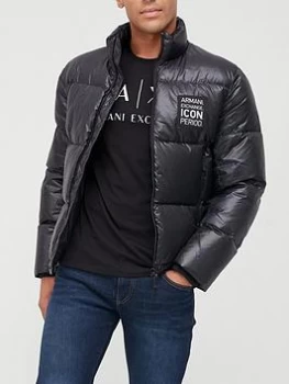 Armani Exchange Icon Logo Padded Jacket Black Size S Men