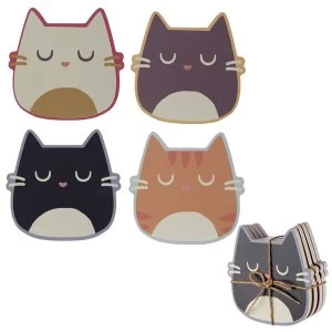 Feline Fine Cat Design (Set of 4) Novelty Coasters