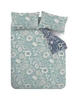 Catherine Lansfield Catherine Lansfield Tapestry Floral Easy Care Duvet Cover Set Blue