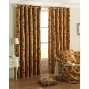 Riva Home Zurich Ringtop Curtains (66x72 (168x183cm)) (Gold) - Gold
