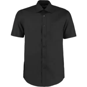 Kustom Kit KK102 Mens 15" Short Sleeve Black Oxford Shirt