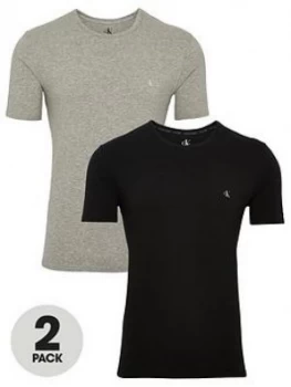 Calvin Klein 2 Pack Shortsleeve T-Shirt - Black/Grey, Size S, Men