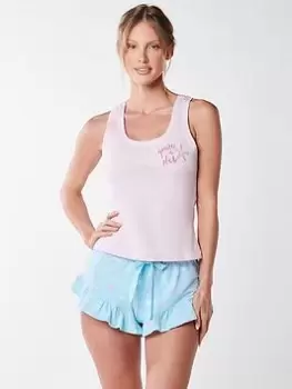 Boux Avenue Starfish Vest & Short - Pink Mix, Pink, Size 18, Women