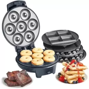 VonShef 17023RG Doughnut, Brownie & Waffle Maker - Black