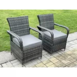 Fimous - Rattan Garden Furniture Dining Set Table And Chairs Wicker Patio Outdoor 2 chairs