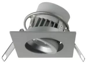 Megaman 8W Integrated Siena Square Dimming Silver - Warm White (36A°)