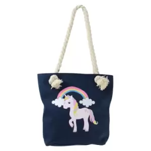 Little Rider Childrens/Kids Unicorn Tote Bag (One Size) (Navy)