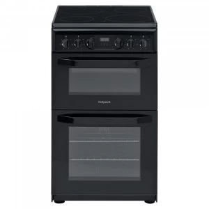 Hotpoint HD5V93CCB Double Oven 4 Zone Ceramic Hob Electric Cooker
