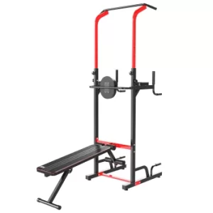 HOMCOM Pull Up Bar Power Tower Station for Home Gym Traning Workout Equipment With Sit Up Bench