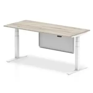 Air 1800 x 800mm Height Adjustable Desk Grey Oak Top White Leg With