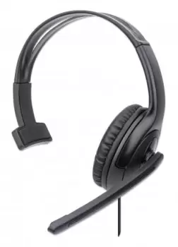 Manhattan Mono Over-Ear Headset (USB), Microphone Boom (padded),...