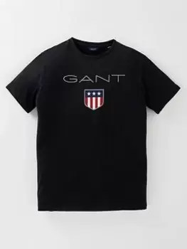 Gant Boys Shield T-Shirt - Black, Size 15 Years
