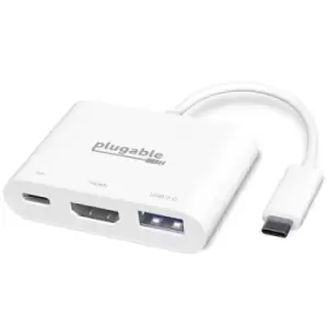 Plugable Technologies USB C to HDMI Multiport Adapter 3-in-1 USB C Hub with 4K HDMI Output