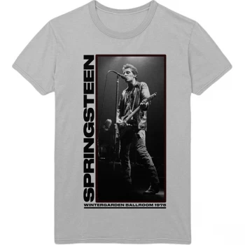Bruce Springsteen - Wintergarden Photo Unisex Large T-Shirt - Grey