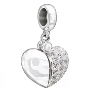 Chamilia Sterling Silver Crystal Secret Message Heart Charm