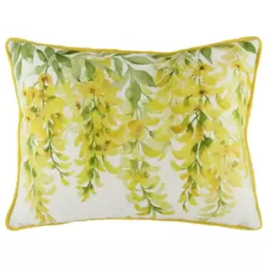 Blossoms Rectangular Printed Cushion Yellow, Yellow / 43 x 33cm / Polyester Filled