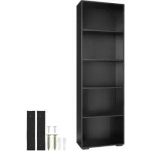 Bookshelf Lexi Bookcase with 5 shelves - shelf, corner shelf, shelving unit - Black - black