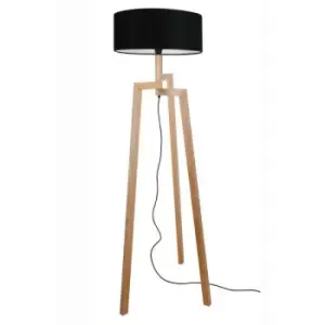 Larissa Lighting - Larissa Agioi Tripod Floor Lamp 1 Light Wood Black