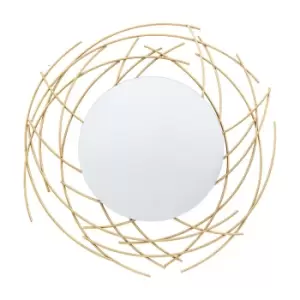 Gallery Interiors Tooting Wall Mirror in Gold 60x60cm