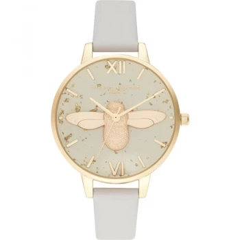 Ladies Olivia Burton Celestial 3D Bee Pearl Pink & Gold Watch