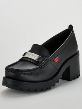 Kickers Klio Y-Loafer Heeled Shoes - Black, Size 3, Women
