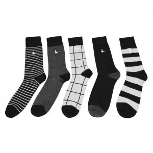 Jack Wills Bickleigh 5 Pack Socks Mens - Grey