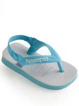Havaianas Baby Flip Flop Sandals - White, Size 8-9 Younger