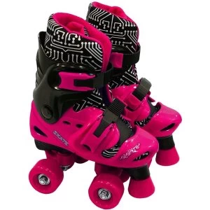 Medium Elektra Adjustable Quad Boot Roller Skates (Pink)