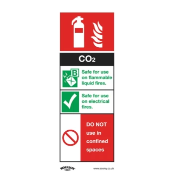 Safety Sign - CO2 Fire Extinguisher - Self-Adhesive Vinyl