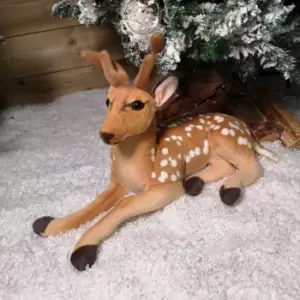 50cm Indoor Plush Laying Deer Christmas Decoration