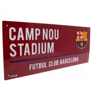 FC Barcelona Burgundy Street Sign