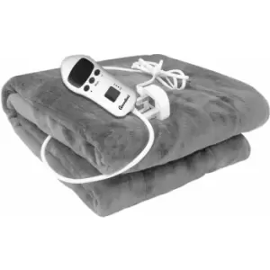 Groundlevel - Fleece heated electric blanket - Silver - Silver