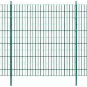 2D Garden Fence Panels & Posts 2008x2230 mm 16 m Green vidaXL - Green