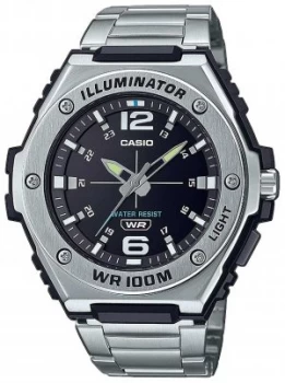 Casio Illuminator Black Dial Stainless Steel MWA-100HD Watch