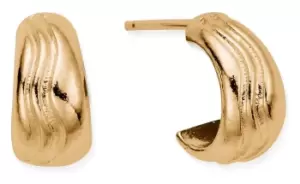 ChloBo GEH3325 Waves Huggie Hoop Earrings Gold Plated Jewellery