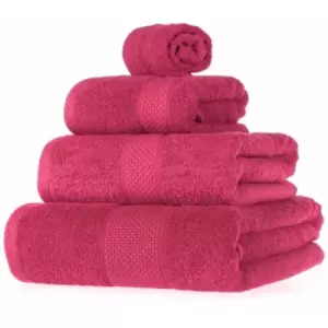 HOMESCAPES Turkish Cotton Raspberry Bath Towels Set - Raspberry