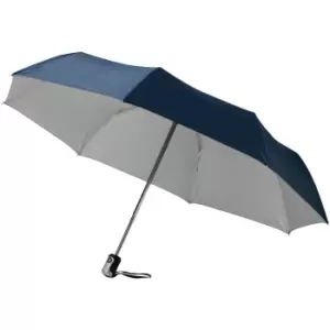 Bullet 21.5" Alex 3-Section Auto Open And Close Umbrella (Pack of 2) (One Size) (Navy/Silver)