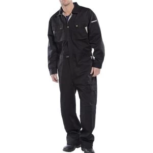 Click Premium Boilersuit 250gsm Polycotton Size 42 Black Ref CPCBL42