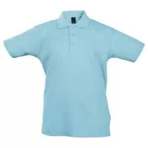 SOLS Kids Unisex Summer II Pique Polo Shirt (10yrs) (Sky Blue)