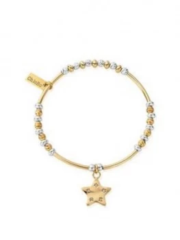Chlobo Chlobo Sterling Silver And Gold Plated Sparkle Star Bracelet