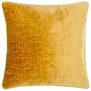 Bloomsbury Velvet Cushion Mustard, Mustard / 50 x 50cm / Polyester Filled