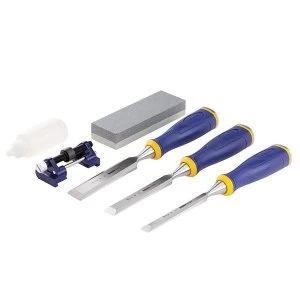IRWIN Marples MS500 ProTouch All-Purpose Chisel Set, 3 Piece Plus Sharpening Kit